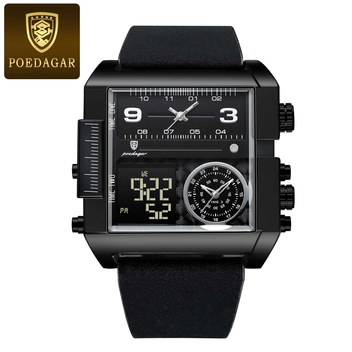 New POEDAGAR 997 Luxury Watch Business Waterproof Male Clock Luminous Date Stainless Steel Square Quartz Men Watch Reloj