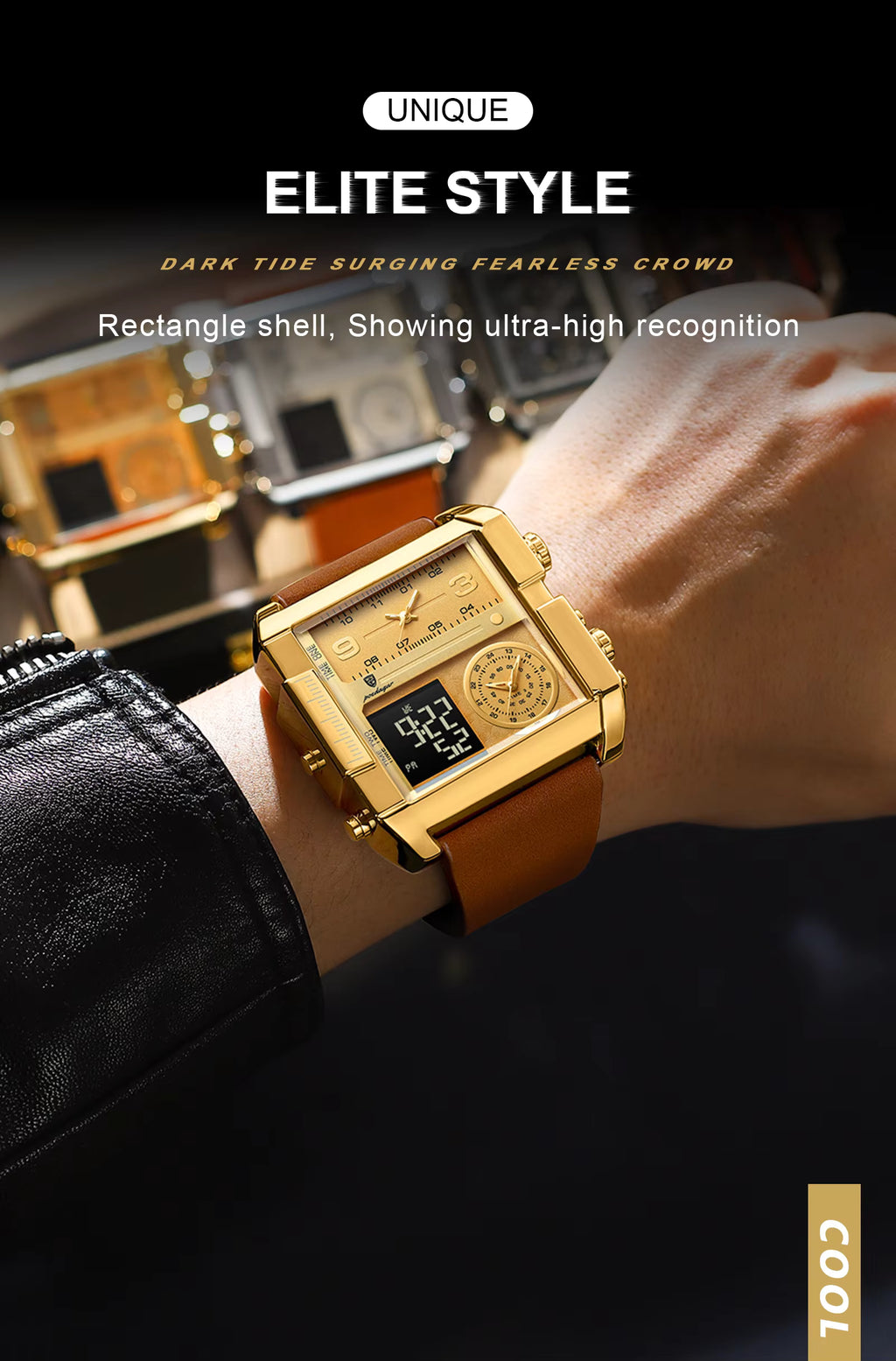 New POEDAGAR 997 Luxury Watch Business Waterproof Male Clock Luminous Date Stainless Steel Square Quartz Men Watch Reloj