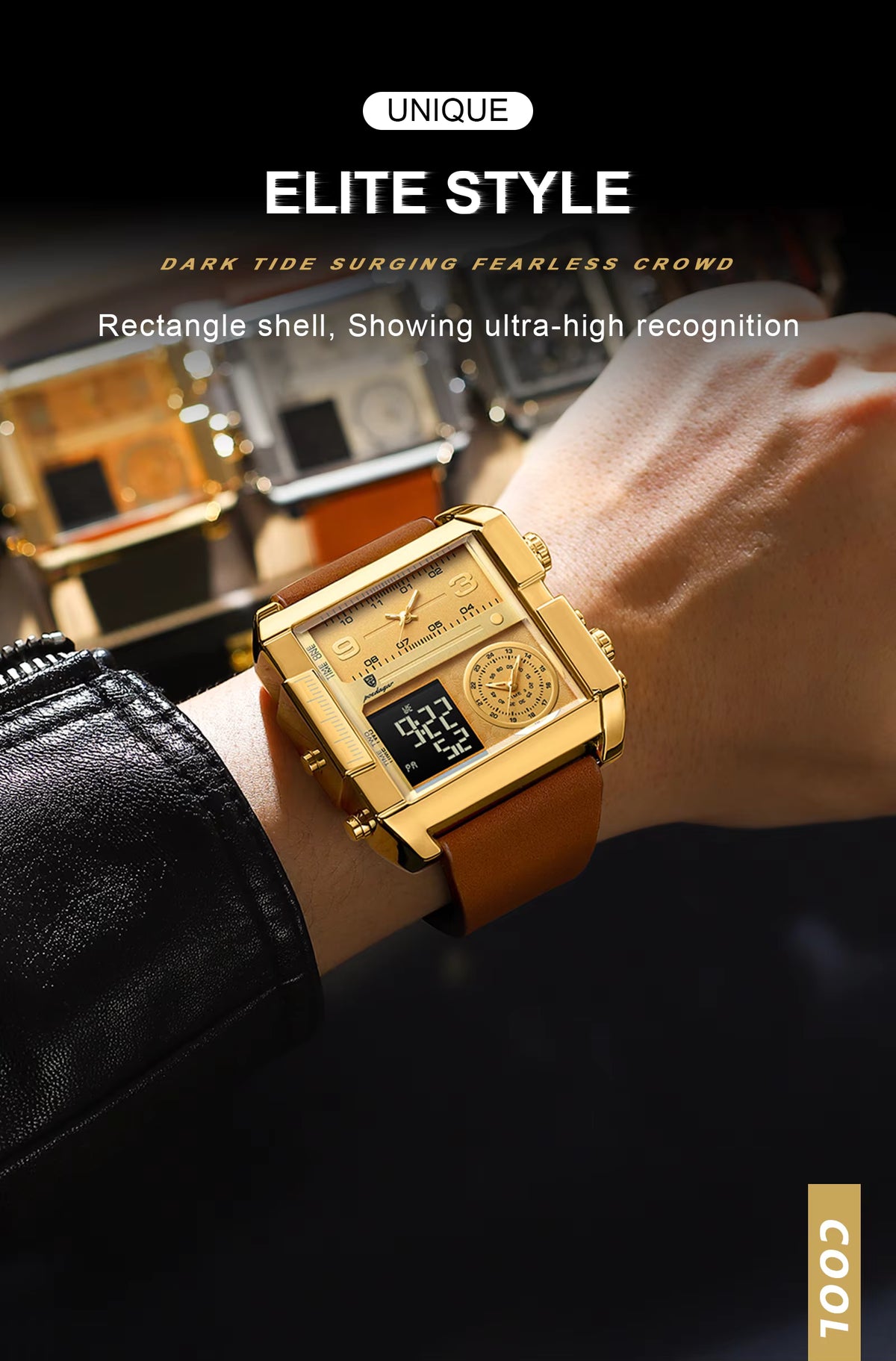 New POEDAGAR 997 Luxury Watch Business Waterproof Male Clock Luminous Date Stainless Steel Square Quartz Men Watch Reloj