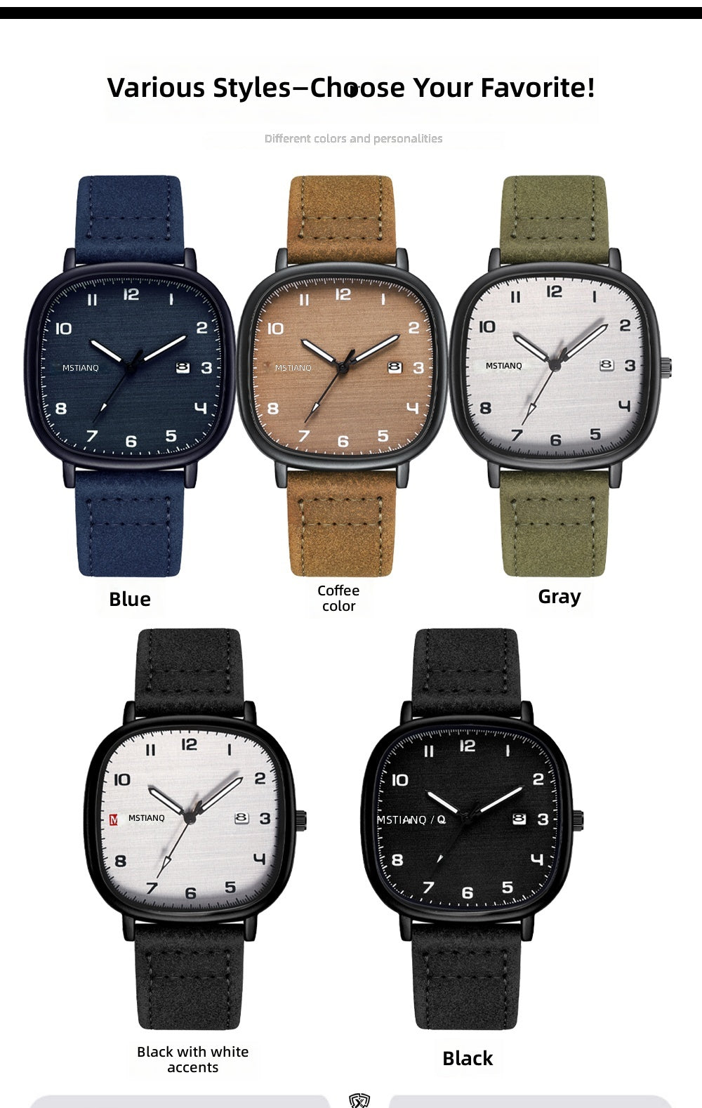 New Fashion Men Watch Leather Quartz Men's Wristwatch Waterproof Luminous Sports Date Luxury Watches Man