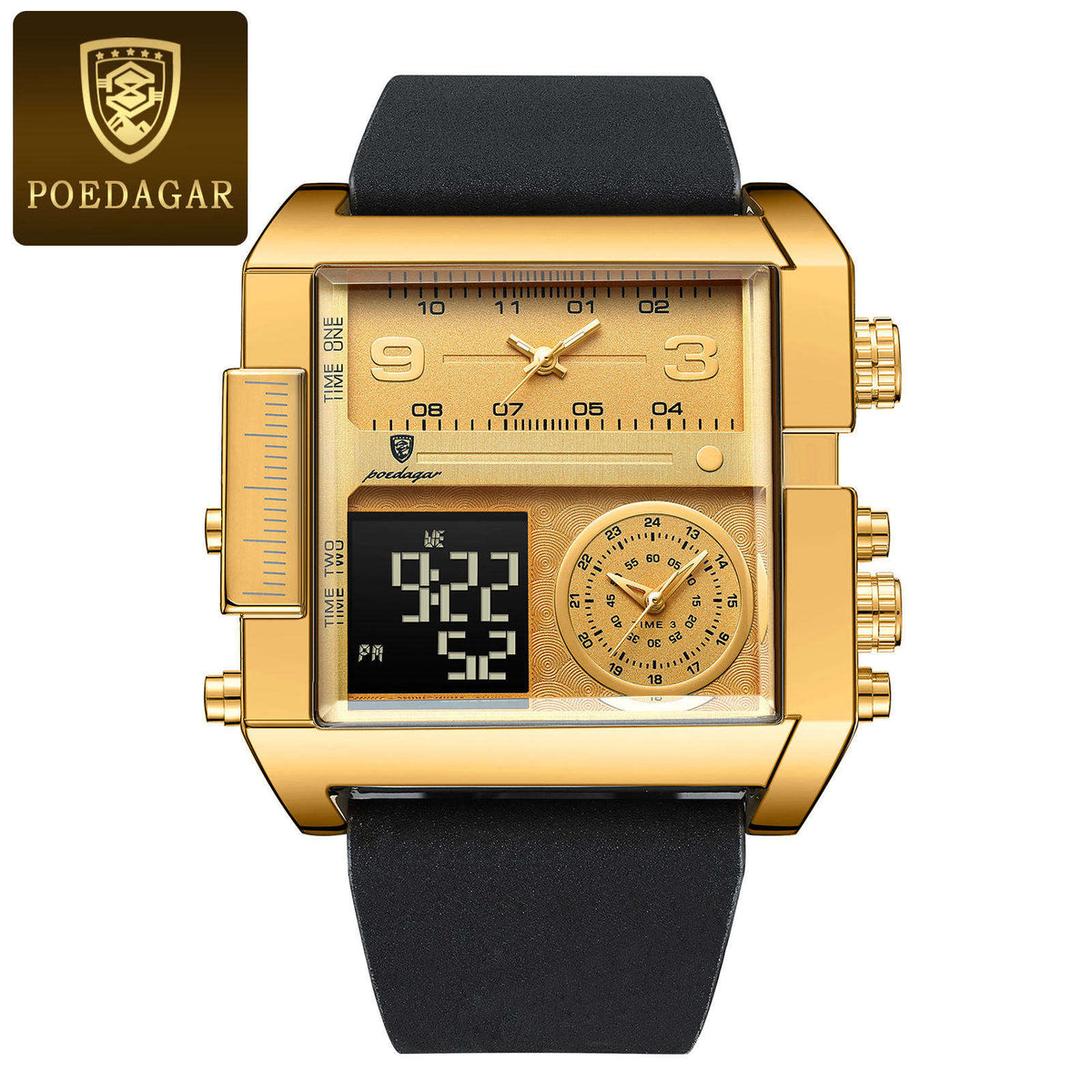 New POEDAGAR 997 Luxury Watch Business Waterproof Male Clock Luminous Date Stainless Steel Square Quartz Men Watch Reloj