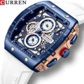 CURREN 8442 Luxury Tonneau Quartz Watch for Men - Waterproof 3ATM, Date Calendar Dial, Stylish Executive Design