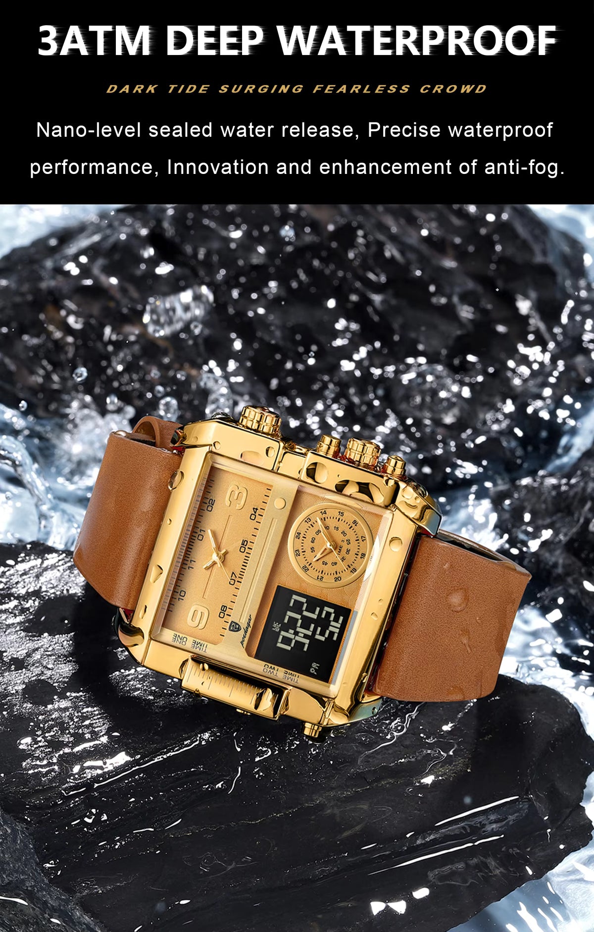 New POEDAGAR 997 Luxury Watch Business Waterproof Male Clock Luminous Date Stainless Steel Square Quartz Men Watch Reloj