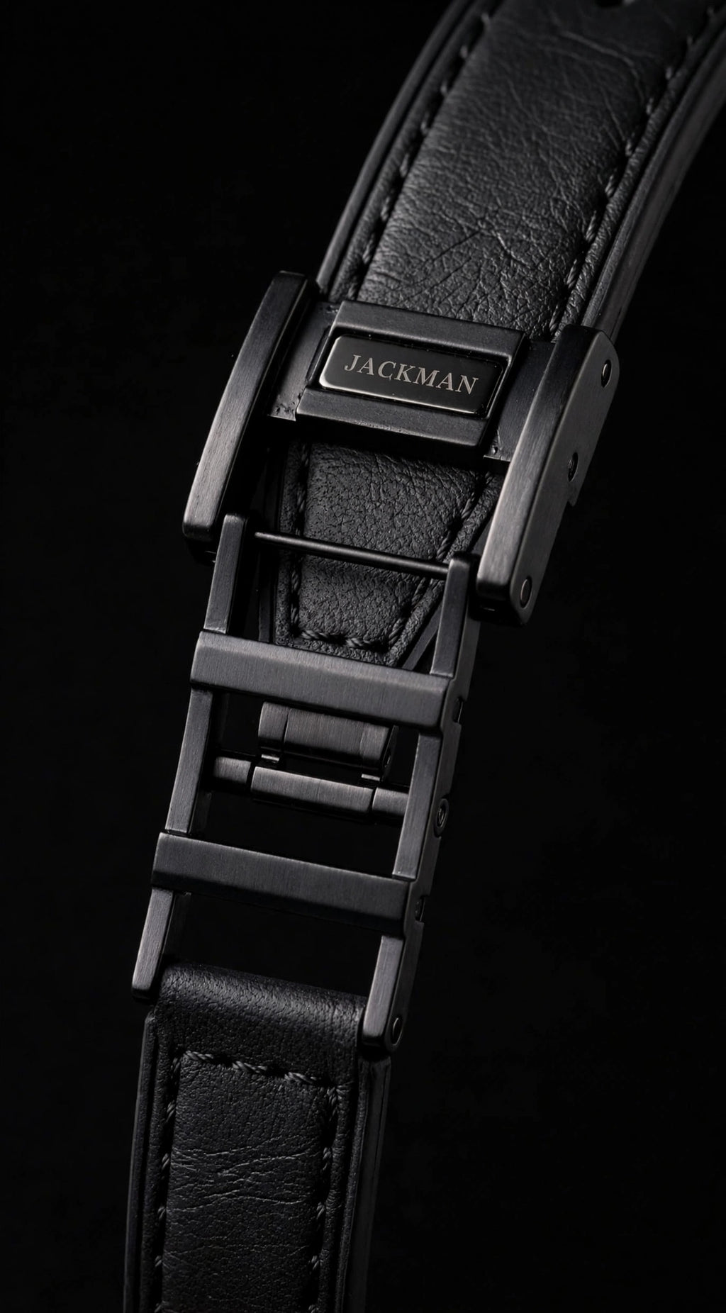 JACKMAN JLAC Premium Black Square Skeleton Watch For Men | Luxury Automatic Look | Leather Strap