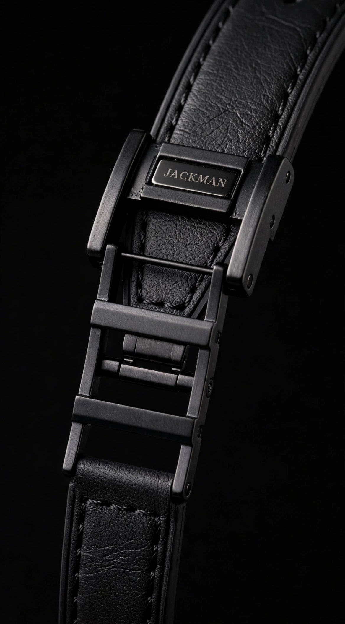 JACKMAN JLAC Premium Black Square Skeleton Watch For Men | Luxury Automatic Look | Leather Strap
