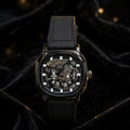 JACKMAN JLAC Premium Black Square Skeleton Watch For Men | Luxury Automatic Look | Leather Strap